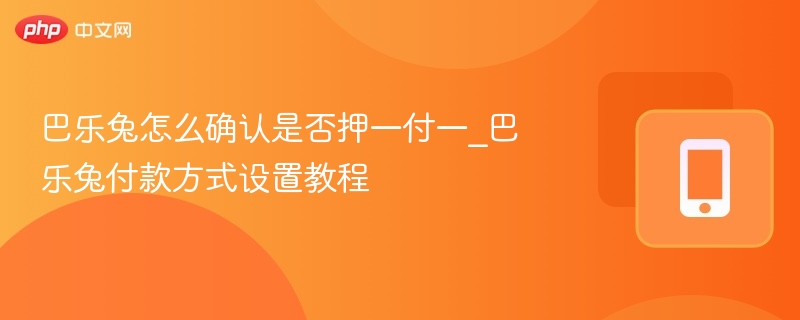 巴乐兔押一付一怎么确认｜付款设置教程
