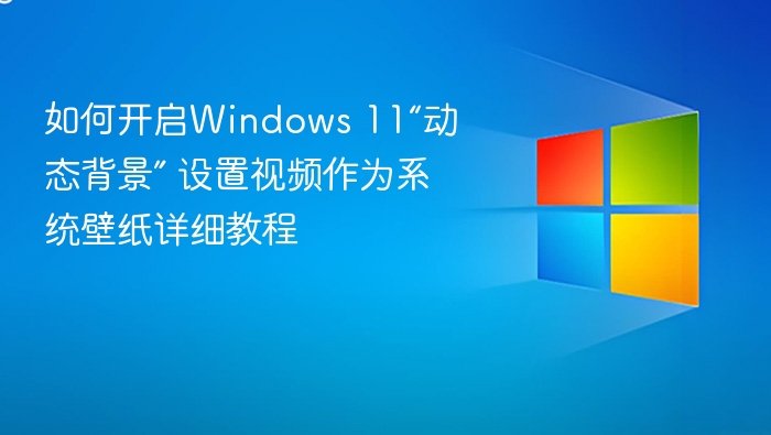 如何开启Windows 11“动态背景” 设置视频作为系统壁纸详细教程
