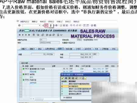 SAP毛坯半成品销售