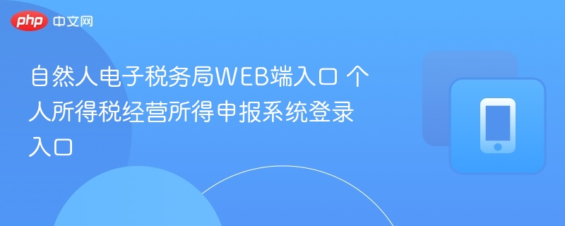自然人电子税务局登录与申报教程