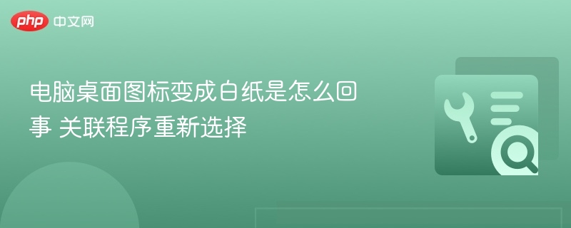 电脑桌面图标变成白纸是怎么回事 关联程序重新选择