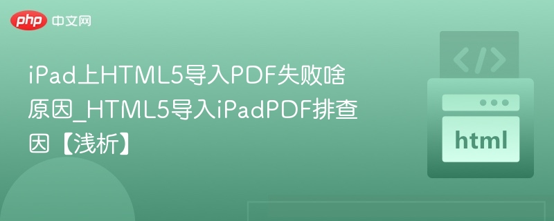iPad导入HTML5 PDF失败原因分析