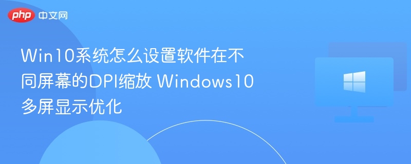 Win10系统怎么设置软件在不同屏幕的DPI缩放 Windows10多屏显示优化