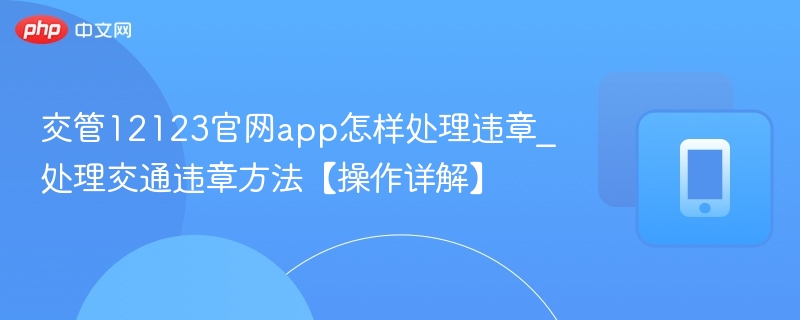 交管12123违章处理教程详解
