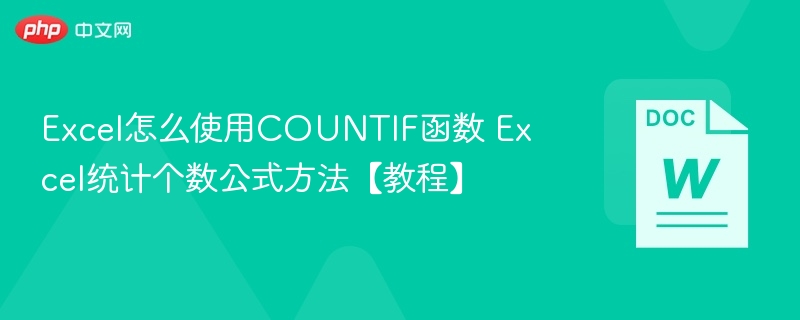 COUNTIF函数使用技巧与统计方法详解