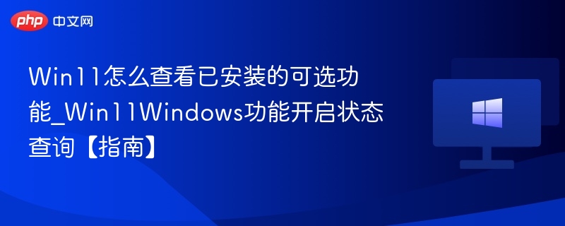 Win11如何开启可选功能？详细教程