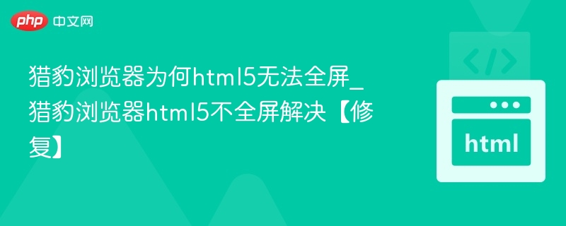 猎豹浏览器为何html5无法全屏_猎豹浏览器html5不全屏解决【修复】