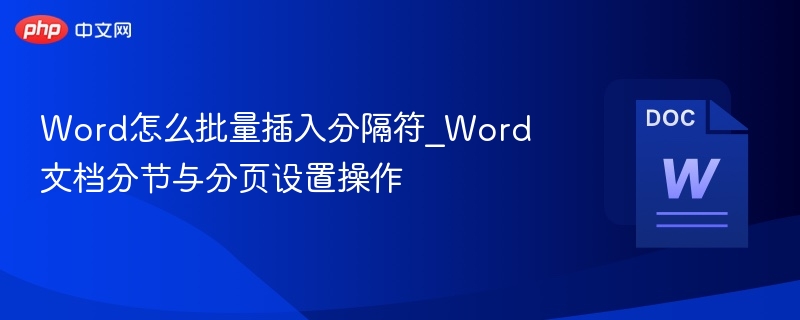 Word批量插入分隔符技巧｜分节分页设置全攻略