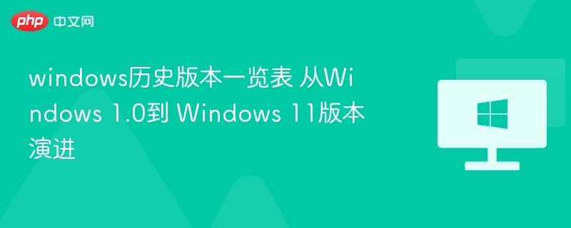 windows历史版本一览表 从Windows 1.0到 Windows 11版本演进