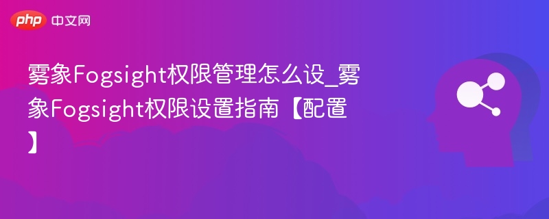 雾象Fogsight权限设置教程【配置】