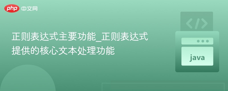 正则表达式主要功能_正则表达式提供的核心文本处理功能