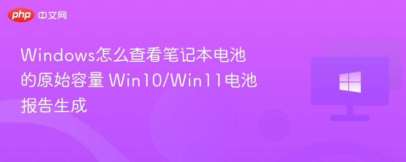 如何查看Win10/Win11笔记本电池原始容量