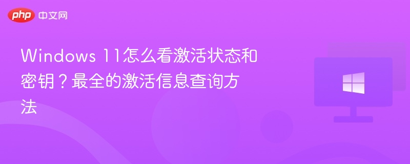 Windows 11激活状态查询及密钥查看方法