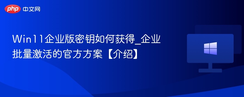 Win11企业版密钥如何获得_企业批量激活的官方方案【介绍】
