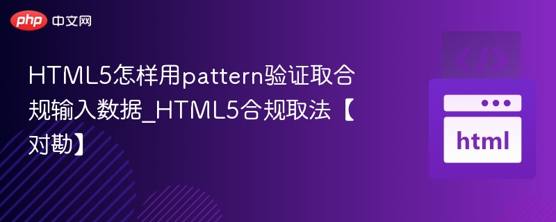 HTML5怎样用pattern验证取合规输入数据_HTML5合规取法【对勘】