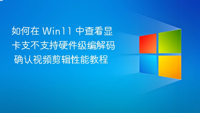 Win11显卡编解码支持查询方法