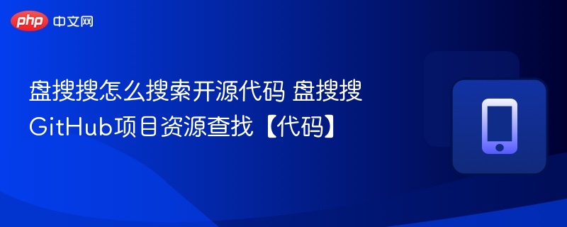 盘搜搜找GitHub代码教程