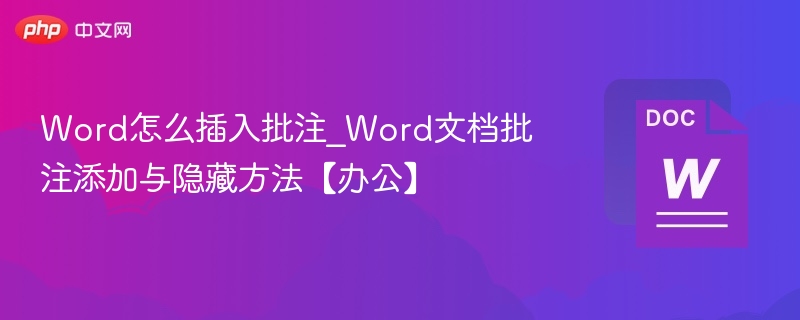 Word插入批注技巧与隐藏方法