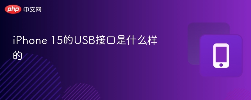 iPhone15USB接口类型详解