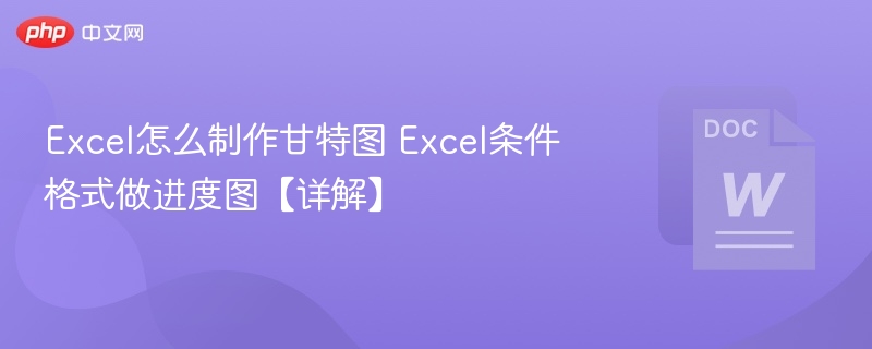 Excel甘特图制作教程：条件格式做进度图详解