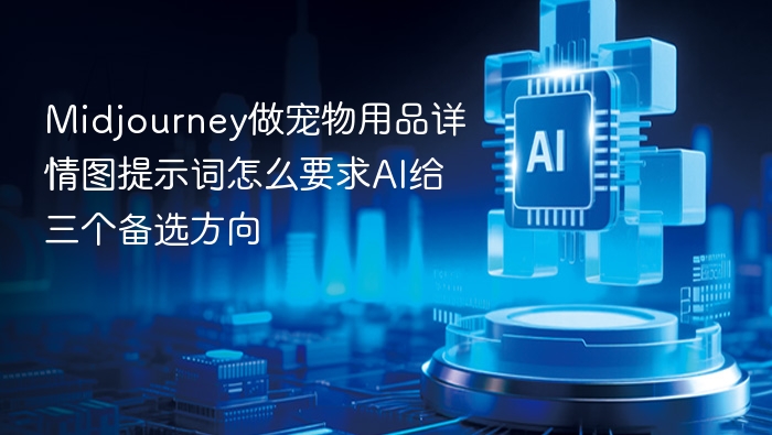 Midjourney做宠物用品详情图提示词怎么要求AI给三个备选方向