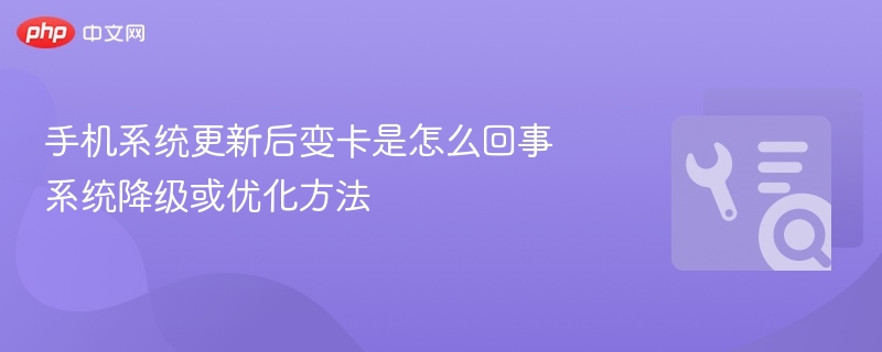 手机系统更新后变卡是怎么回事 系统降级或优化方法