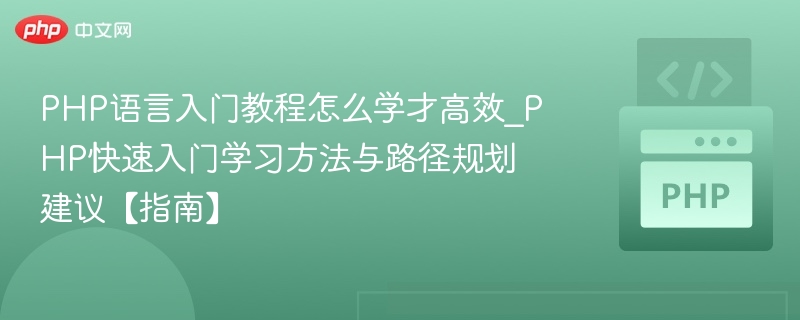 PHP入门怎么学？高效学习指南