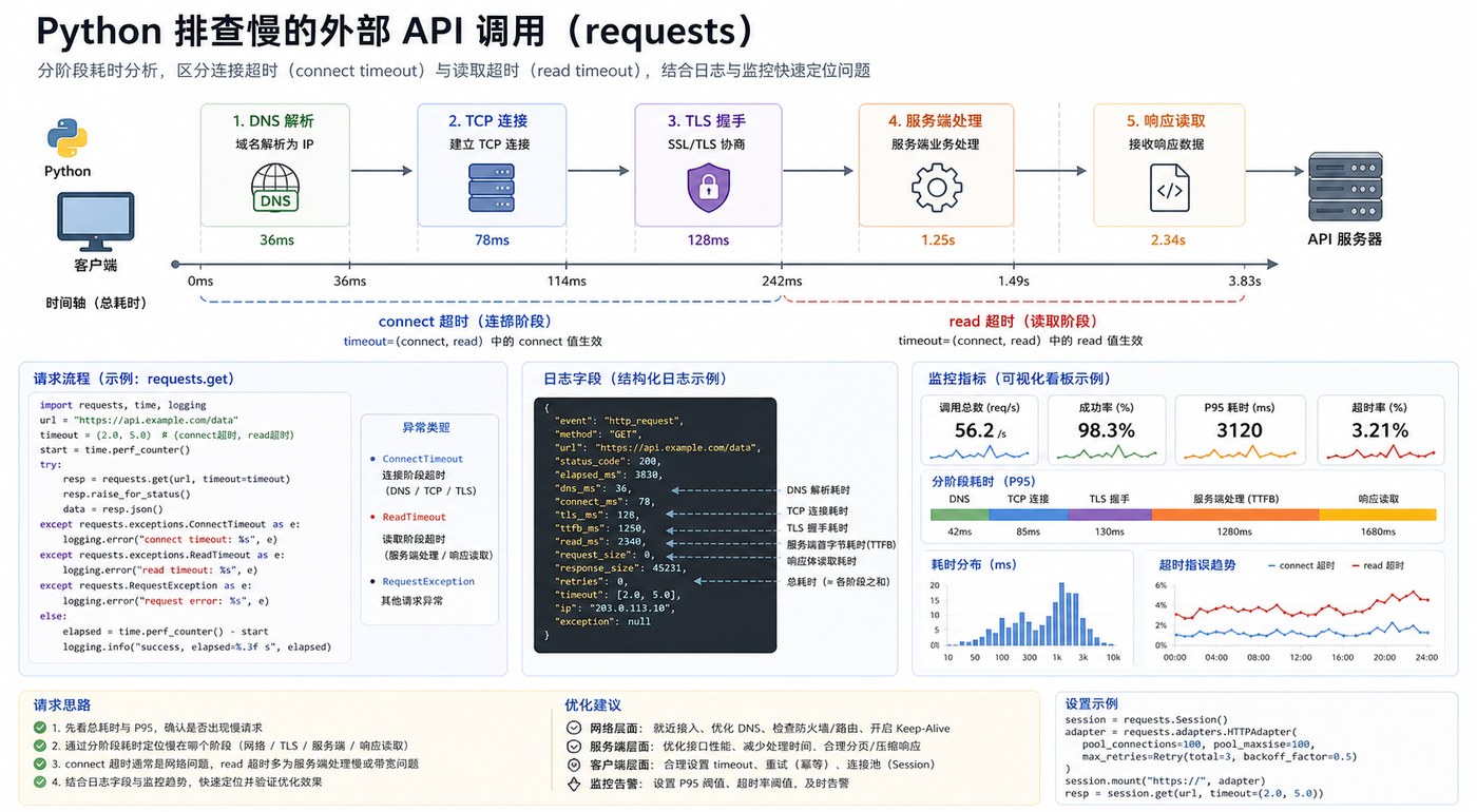 Python requests 超时与重试实战：Session 连接池这样配置更稳