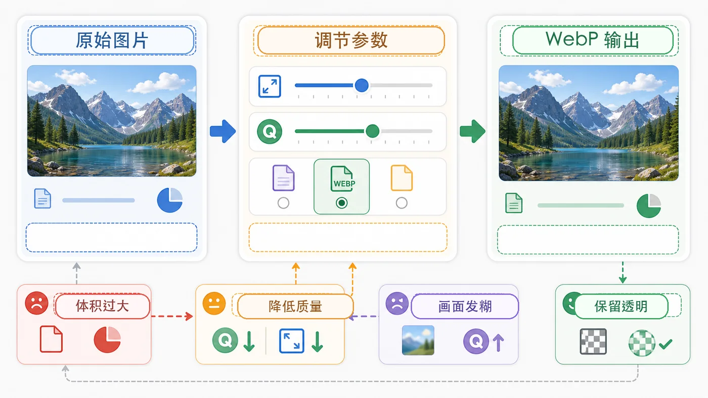 Python Pillow 图片批量压缩实战：限制宽度、输出 WebP 和校验清晰度