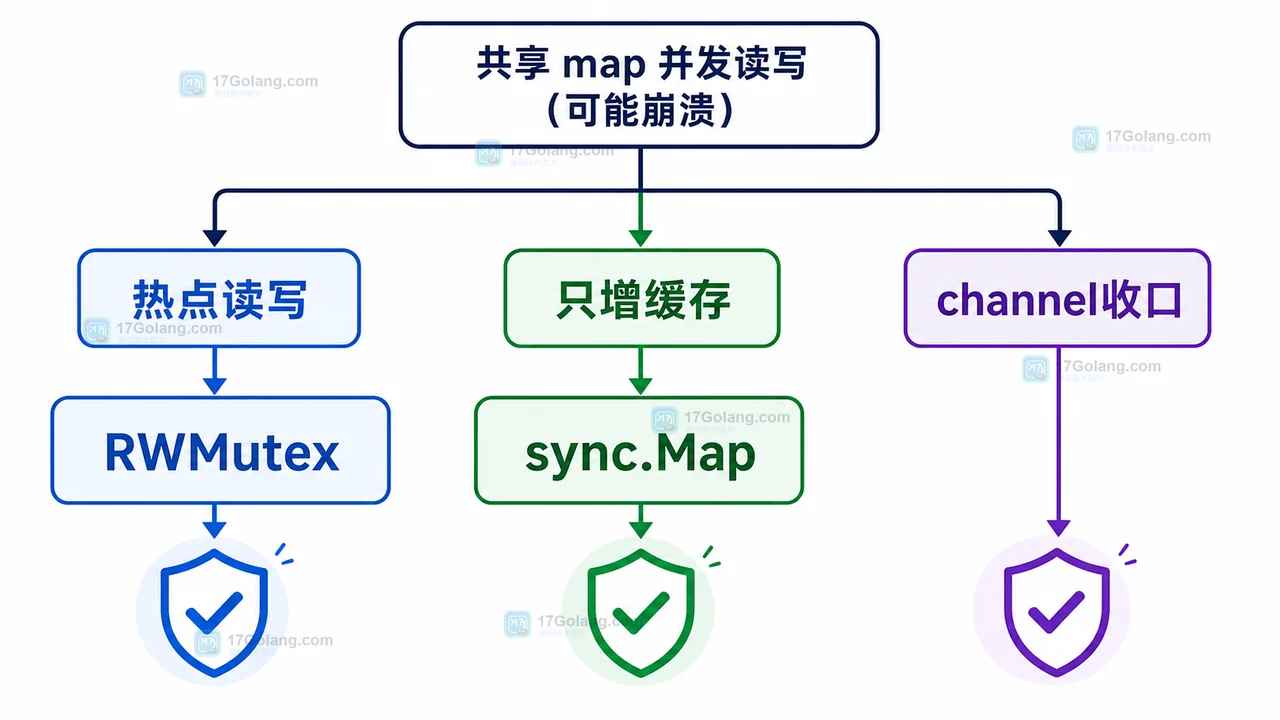 Go map 并发读写为什么会崩：从 fatal error 到三种安全改法