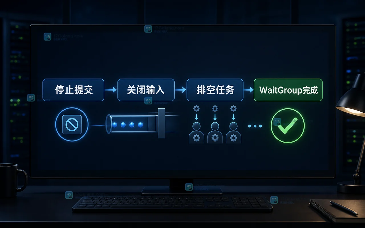 Go worker pool 停机时任务为什么会丢？关闭顺序、WaitGroup 和排空策略