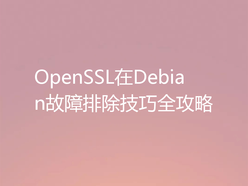 OpenSSL在Debian故障排除技巧全攻略