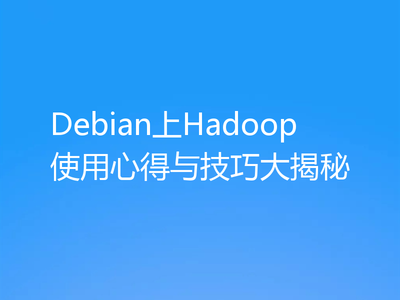 Debian上Hadoop使用心得与技巧大揭秘
