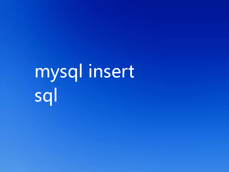 mysql insert sql