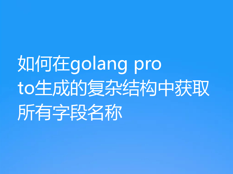 如何在golang proto生成的复杂结构中获取所有字段名称