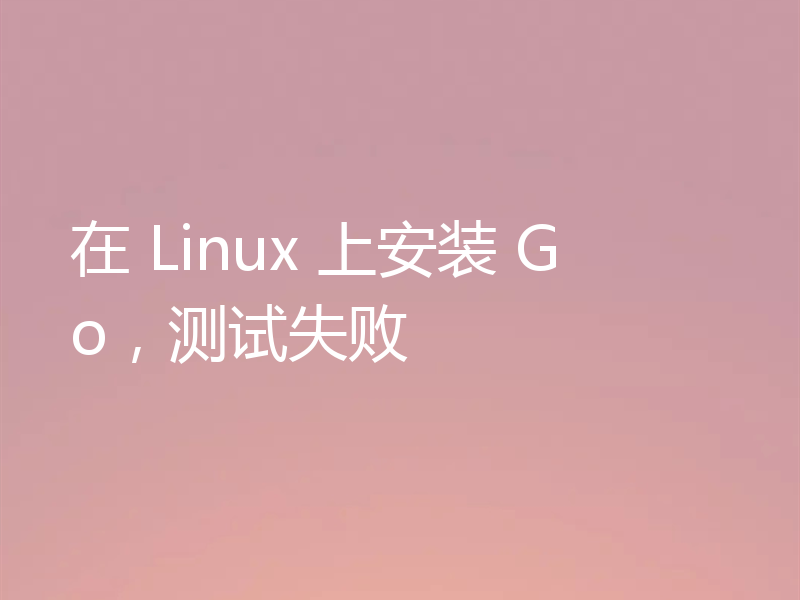 在 Linux 上安装 Go，测试失败