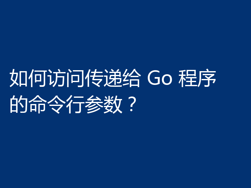 如何访问传递给 Go 程序的命令行参数？