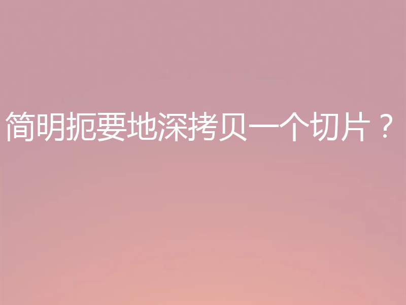 简明扼要地深拷贝一个切片？