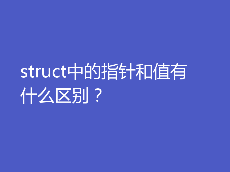 struct中的指针和值有什么区别？