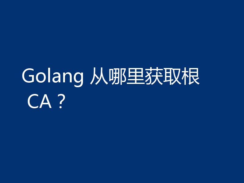 Golang 从哪里获取根 CA？