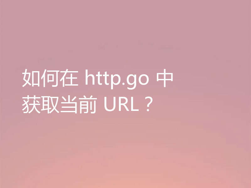 如何在 http.go 中获取当前 URL？