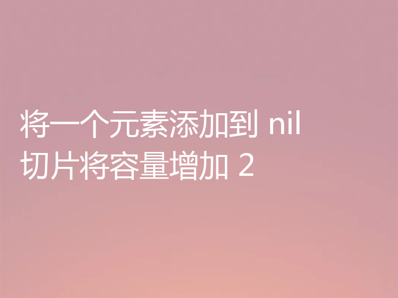 将一个元素添加到 nil 切片将容量增加 2