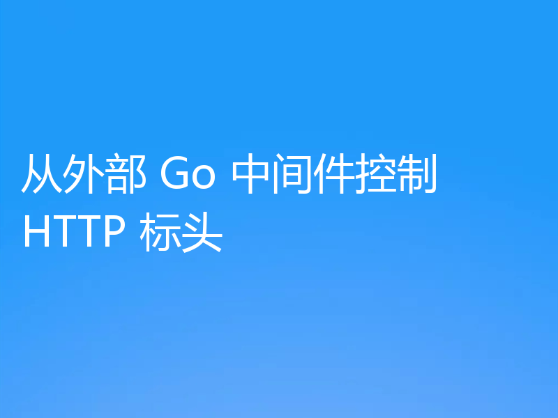 从外部 Go 中间件控制 HTTP 标头
