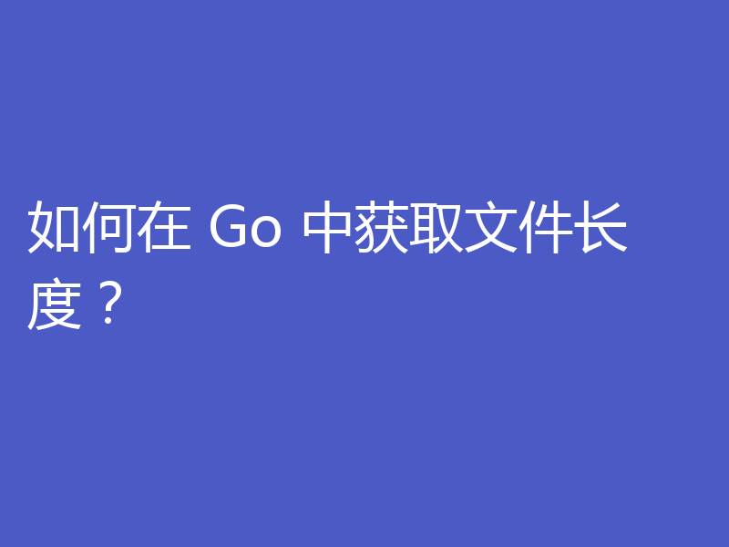 如何在 Go 中获取文件长度？