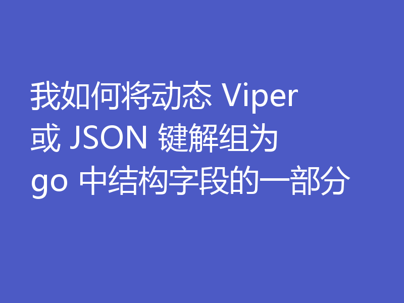 我如何将动态 Viper 或 JSON 键解组为 go 中结构字段的一部分