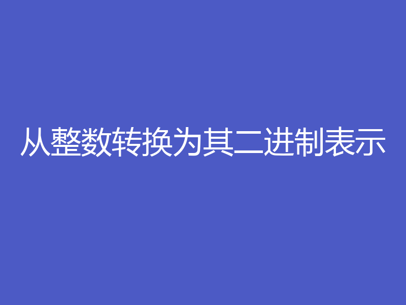 从整数转换为其二进制表示