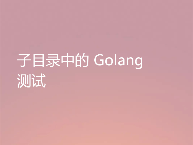 子目录中的 Golang 测试