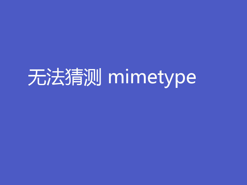 无法猜测 mimetype