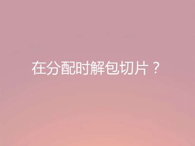在分配时解包切片？