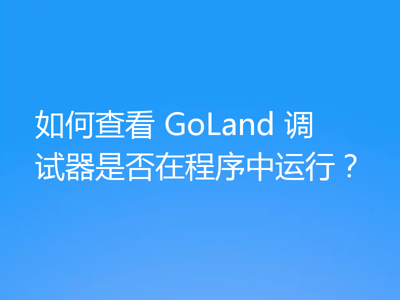 如何查看 GoLand 调试器是否在程序中运行？